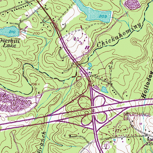 Topographic Map of Meredith Branch, VA