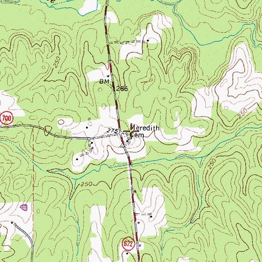 Topographic Map of Meredith Cemetery, VA