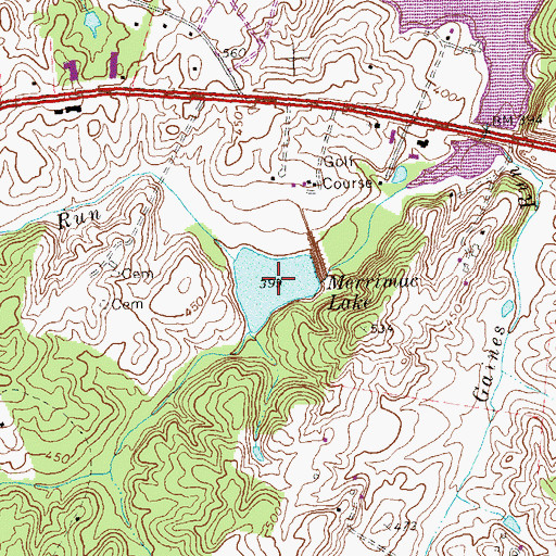 Topographic Map of Merrimac Lake, VA