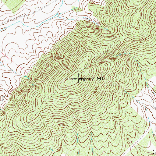 Topographic Map of Merry Mountain, VA