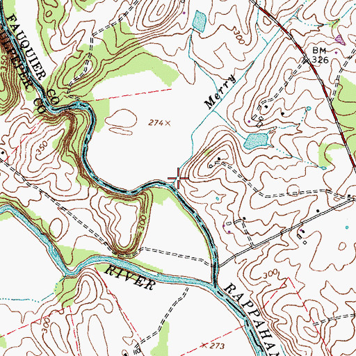 Topographic Map of Merry Run, VA