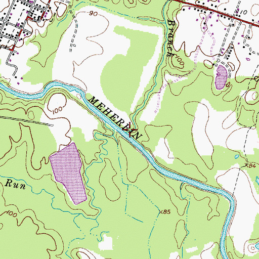 Topographic Map of Metcalf Branch, VA
