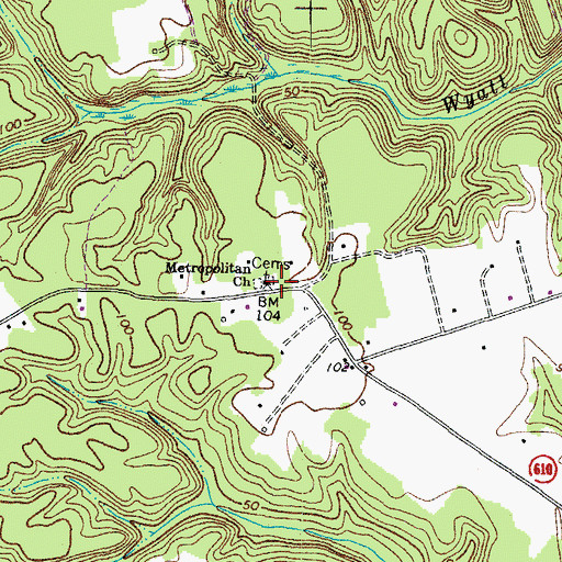 Topographic Map of Metropolitan Church, VA