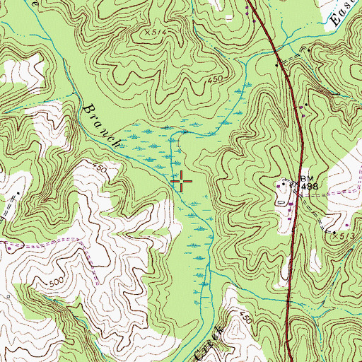 Topographic Map of Middle Branch Wards Fork Creek, VA