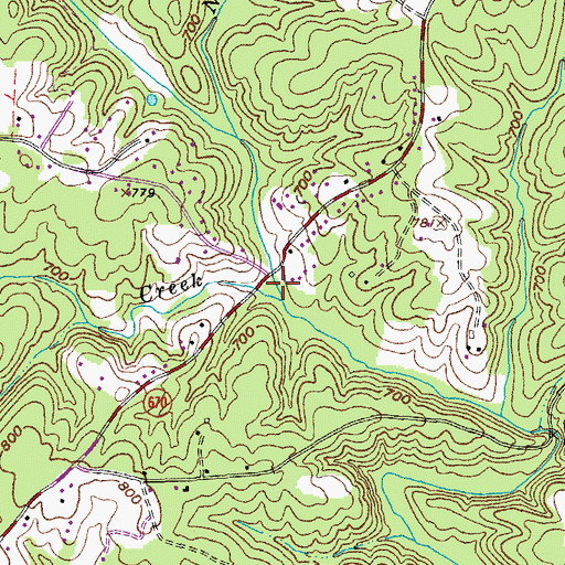 Topographic Map of Middle Fork Stovall Creek, VA
