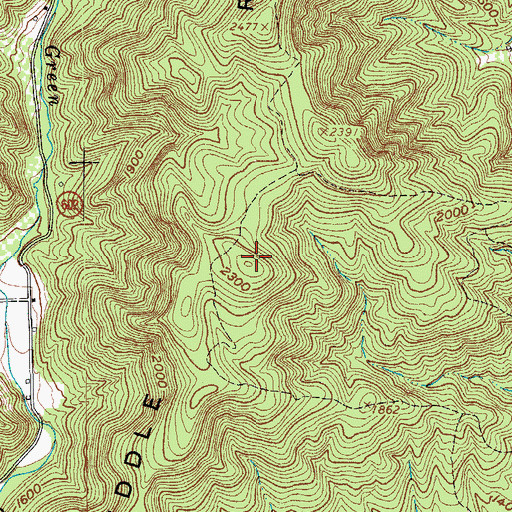 Topographic Map of Middle Ridge, VA