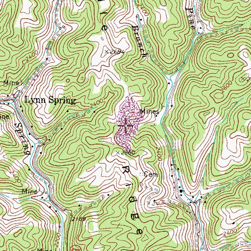 Topographic Map of Middle Ridge, VA