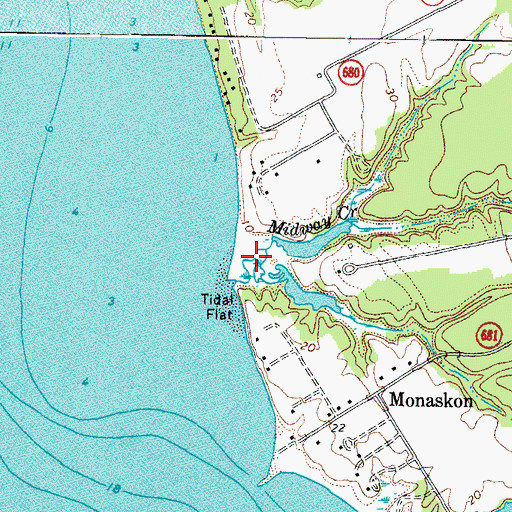 Topographic Map of Midway Creek, VA