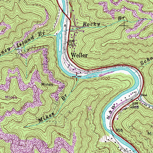 Topographic Map of Mikes Branch, VA