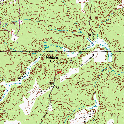 Topographic Map of Mildale Cemetery, VA