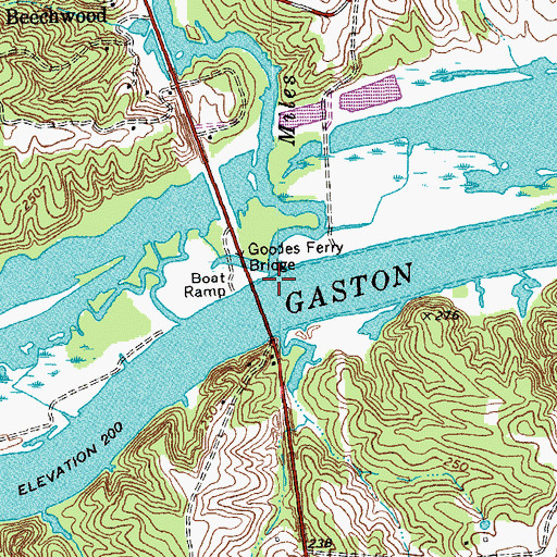 Topographic Map of Miles Creek, VA