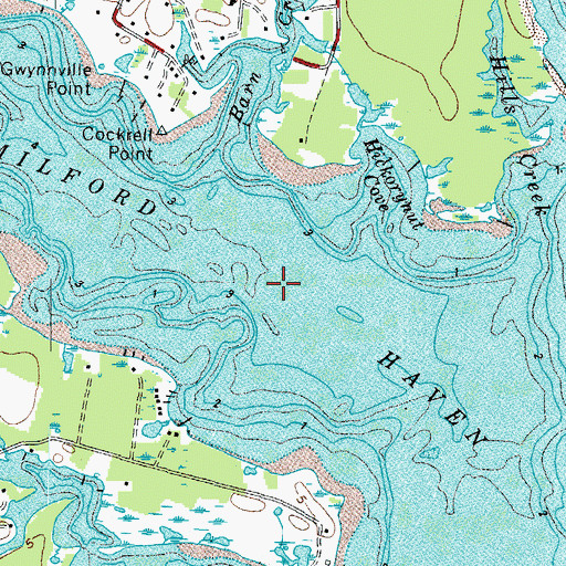 Topographic Map of Milford Haven, VA