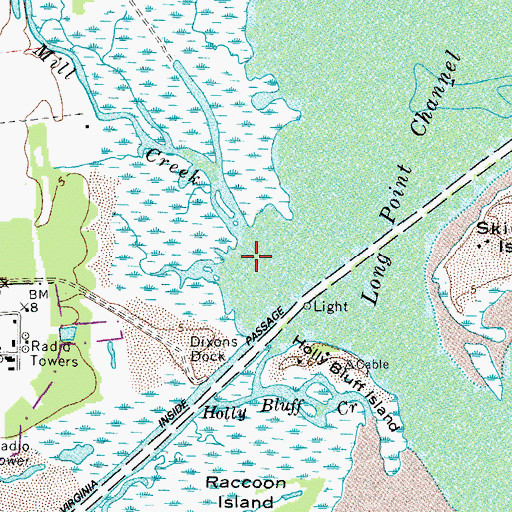 Topographic Map of Mill Creek, VA