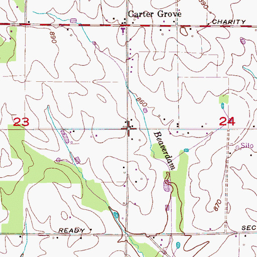 Topographic Map of Leas Store (historical), AL