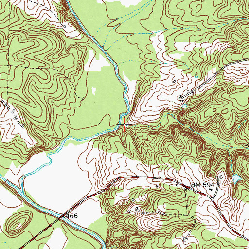 Topographic Map of Mill Creek, VA