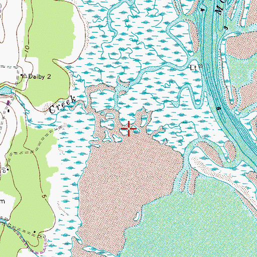 Topographic Map of Mill Creek, VA