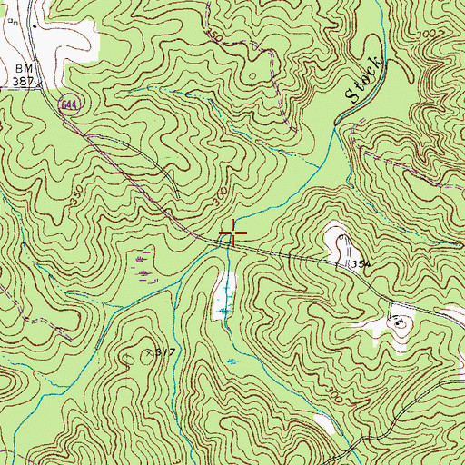 Topographic Map of Mill Creek, VA