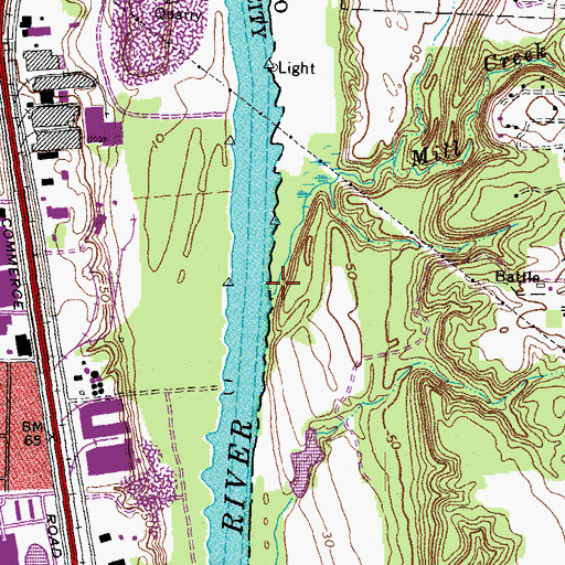 Topographic Map of Mill Creek, VA
