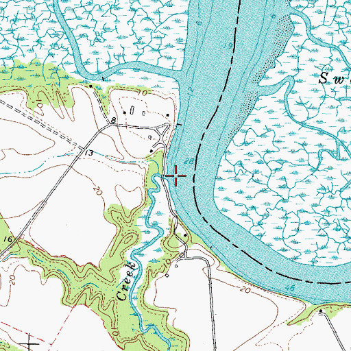 Topographic Map of Mill Creek, VA