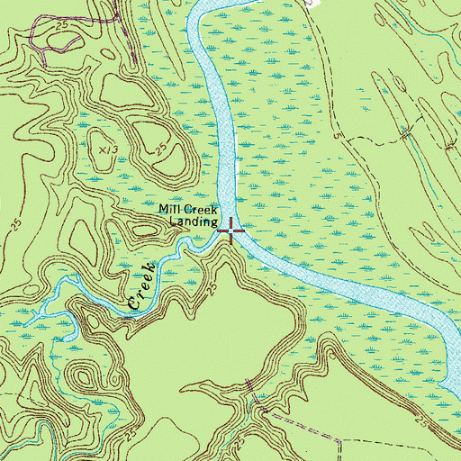 Topographic Map of Mill Creek, VA