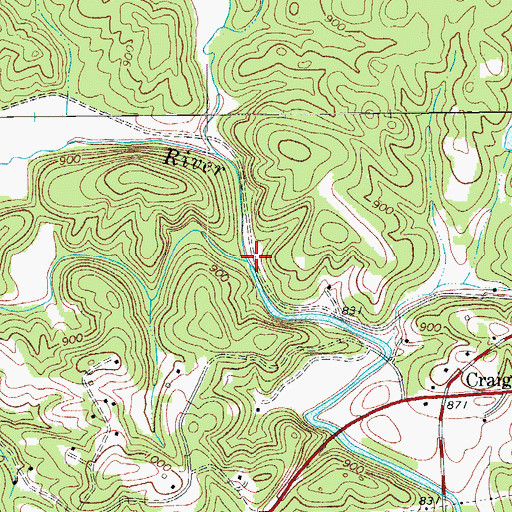 Topographic Map of Mill Creek, VA