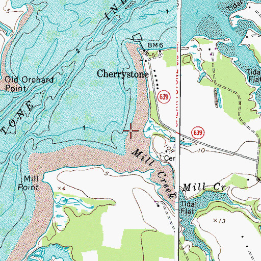 Topographic Map of Mill Creek, VA