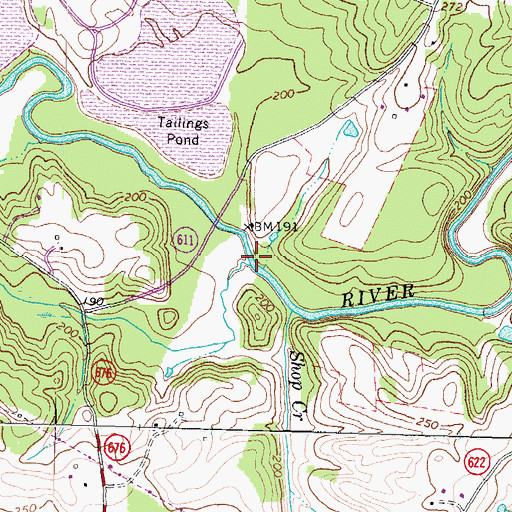 Topographic Map of Mill Creek, VA