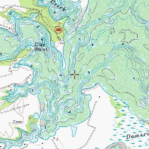Topographic Map of Mill Creek, VA