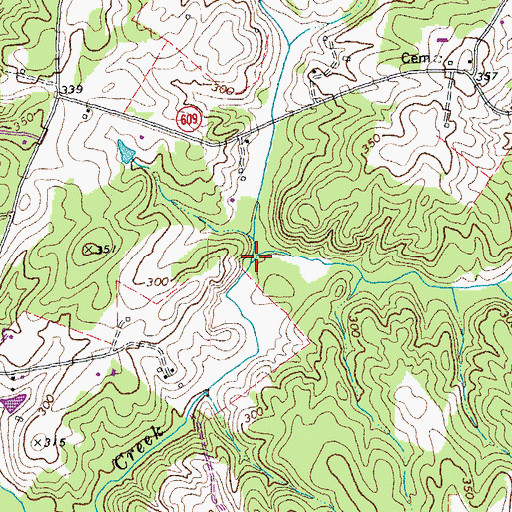 Topographic Map of Mill Creek, VA