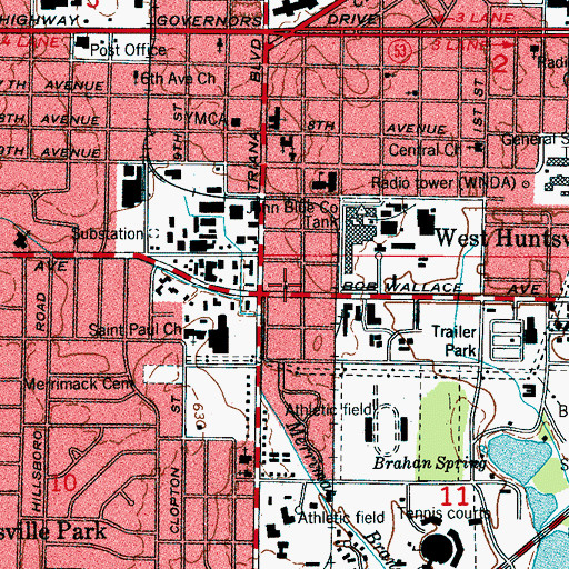 Topographic Map of Liberty Bible Fellowship Church, AL