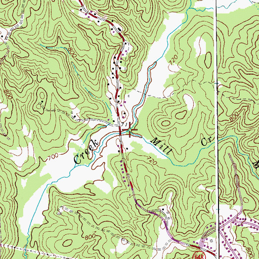 Topographic Map of Mill Creek, VA