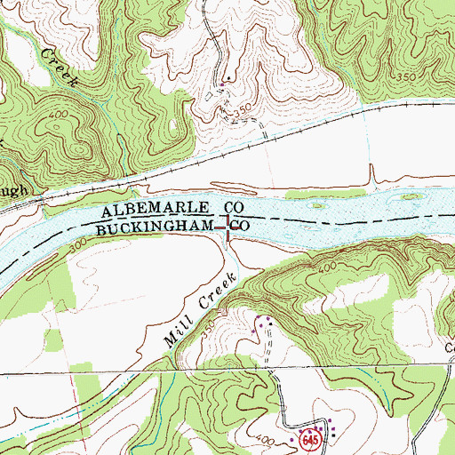 Topographic Map of Mill Creek, VA