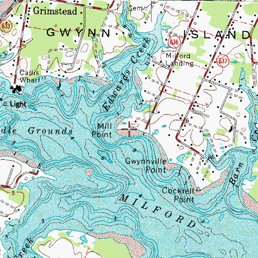 Topographic Map of Mill Point, VA