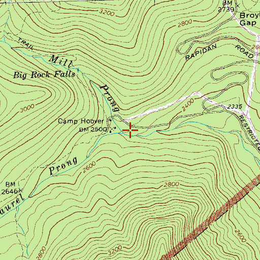 Topographic Map of Mill Prong, VA