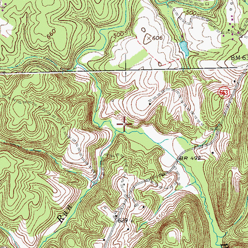 Topographic Map of Mill Run, VA