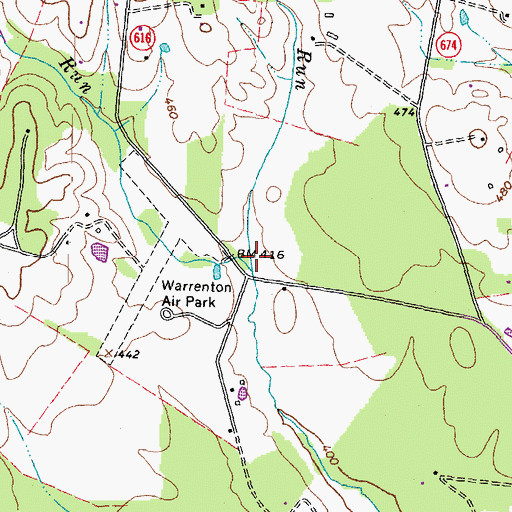 Topographic Map of Mill Run, VA