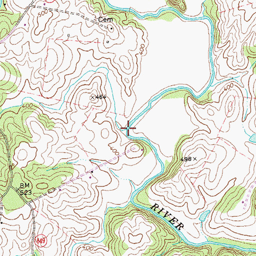 Topographic Map of Mill Run, VA