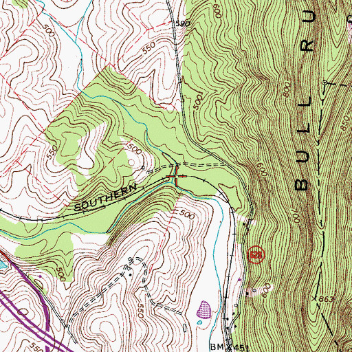 Topographic Map of Mill Run, VA