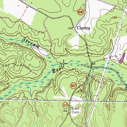 Topographic Map of Mill Stream, VA