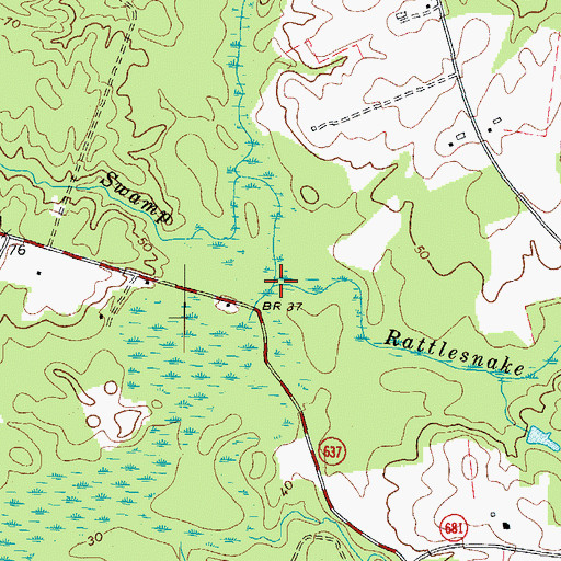 Topographic Map of Mill Swamp, VA