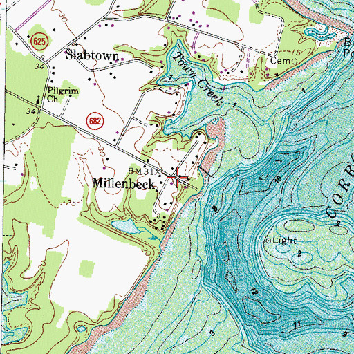 Topographic Map of Millenbeck, VA