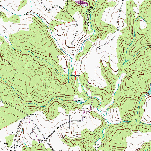 Topographic Map of Miller Creek, VA