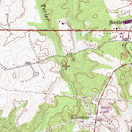 Topographic Map of Miller Creek, VA