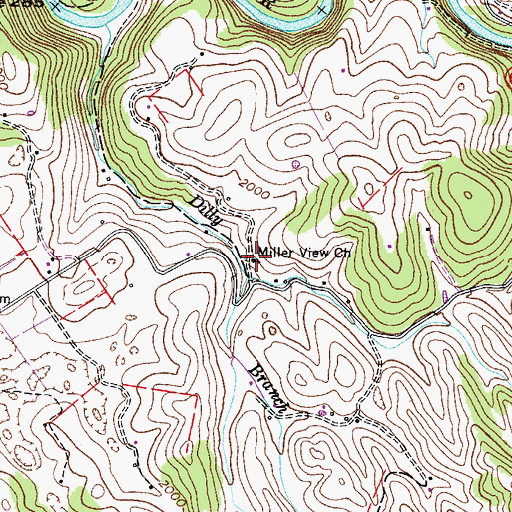Topographic Map of Miller View Church, VA