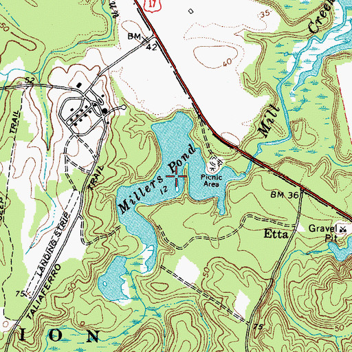Topographic Map of Millers Pond, VA