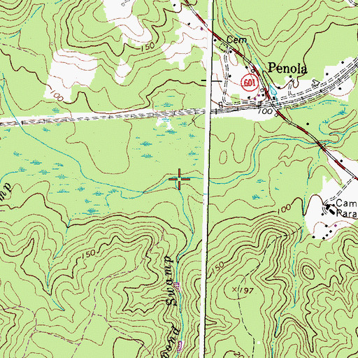 Topographic Map of Millpond Swamp, VA