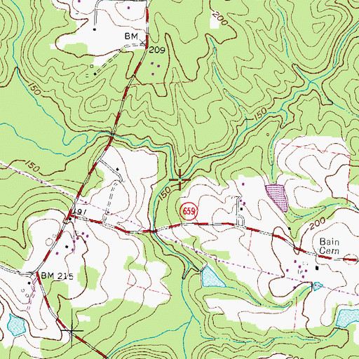 Topographic Map of Millrun Branch, VA