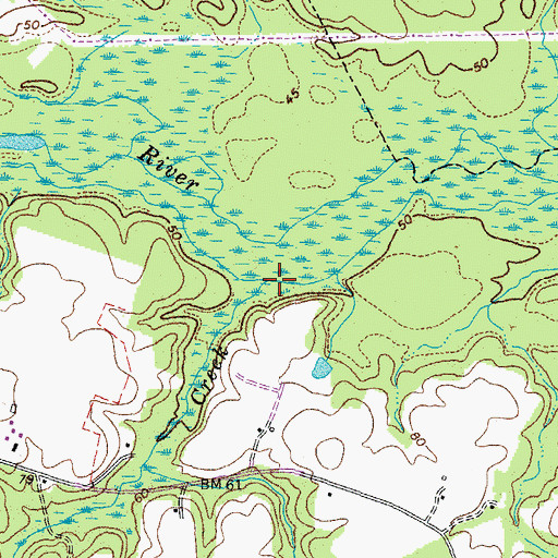 Topographic Map of Milltail Creek, VA