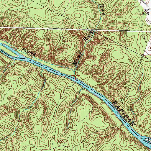 Topographic Map of Mine Run, VA