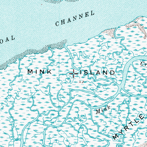 Topographic Map of Mink Island, VA